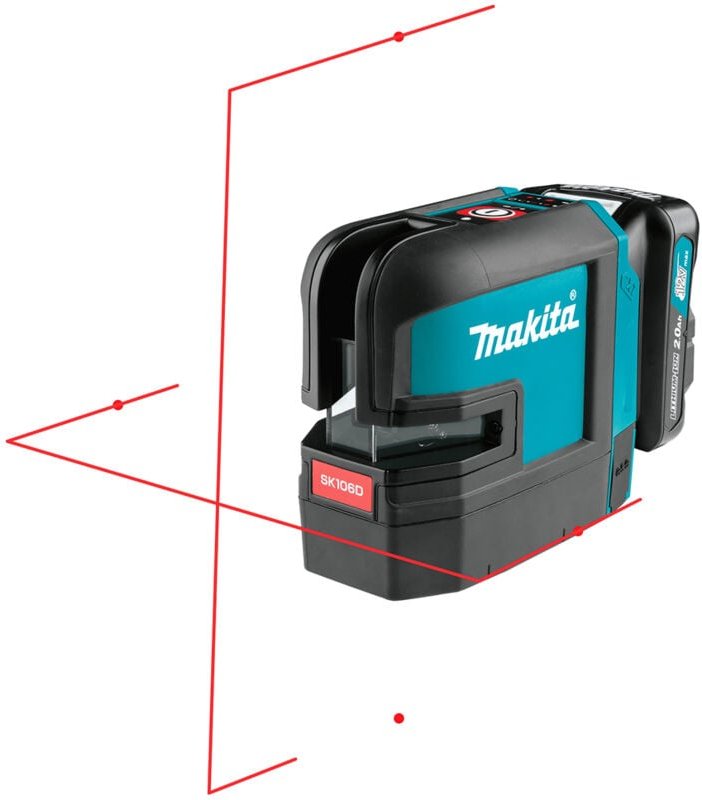 Makita - Akku-Kreuzlinienlaser SK106DZ, rot 12V max. (ohne Akku, ohne Ladegerät)