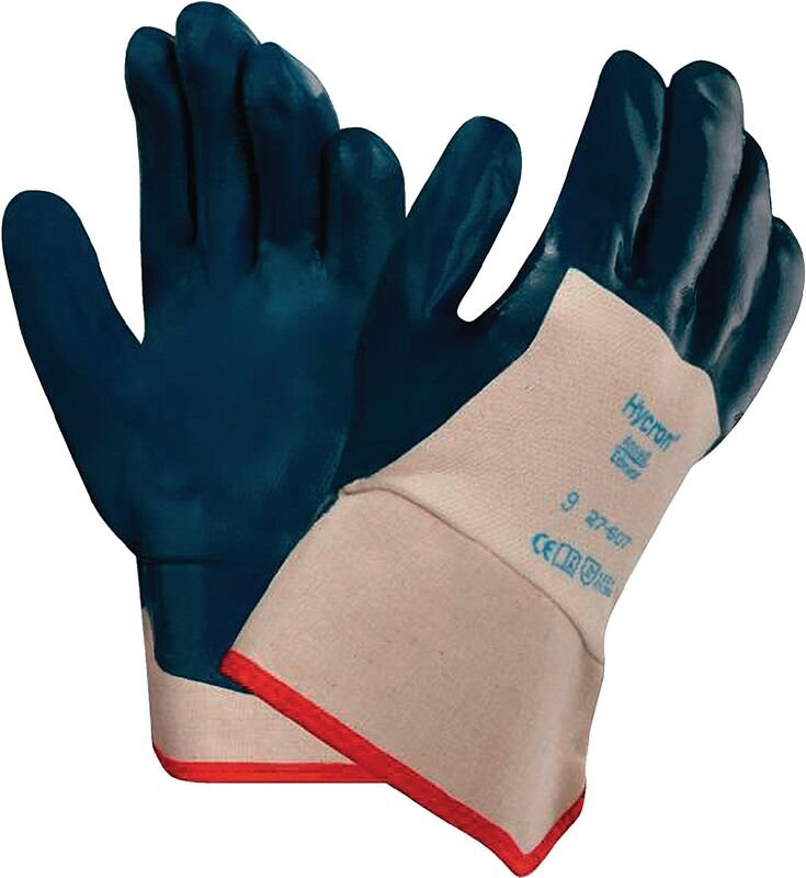 Handschuhe ActivArmr® Hycron® 27-607 Gr.10 weiß/blau BW-Jersey m.Nitril