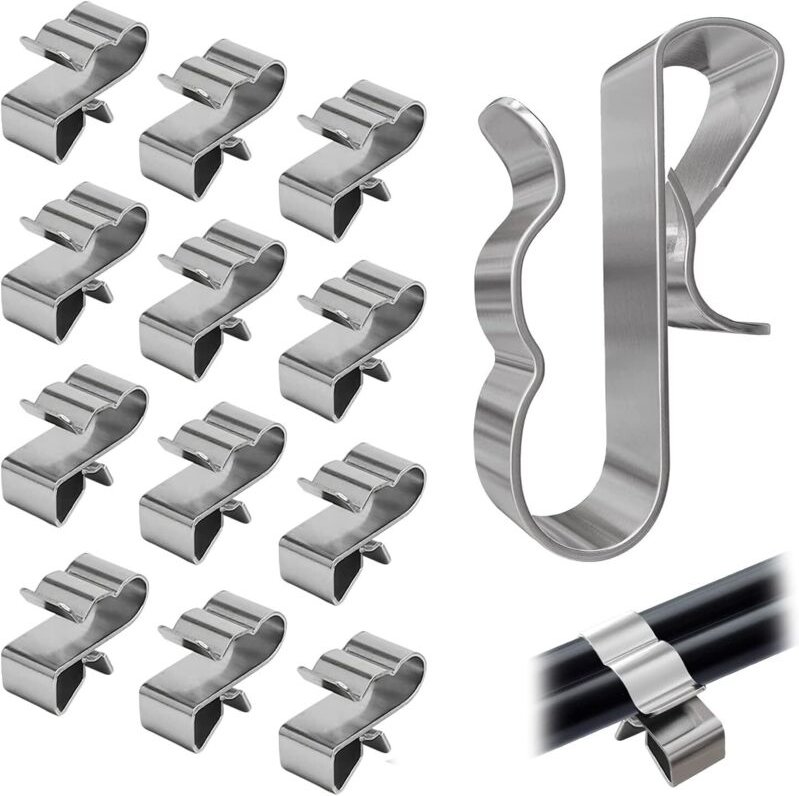 60 Stück Edelstahl-Kabelklemmen, Kabelmanagement-Klemmen, Kabelmanagementsystem für Solar-Photovoltaik-Kabelklemmen