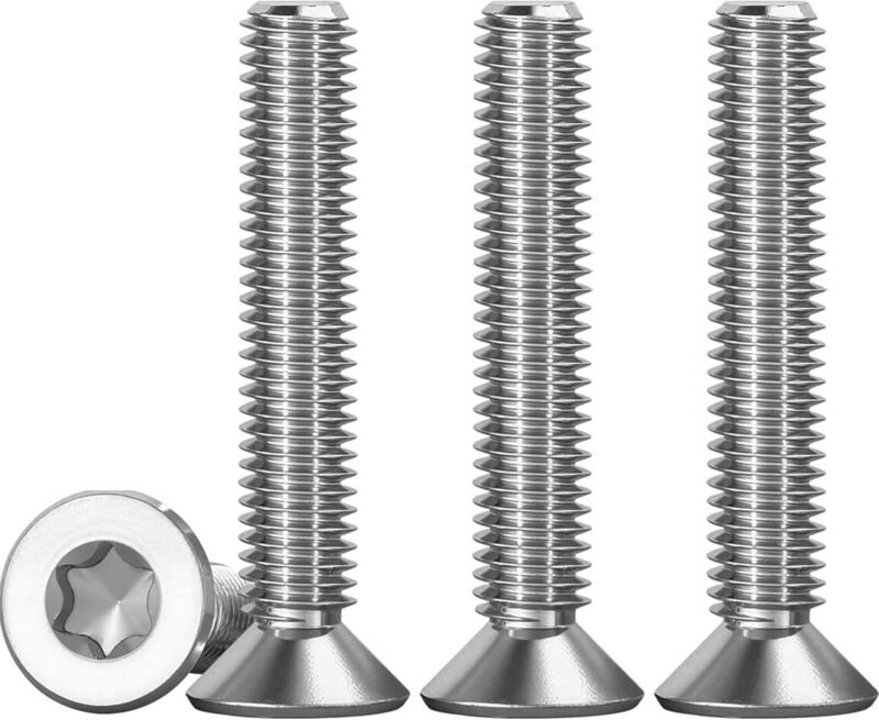 Packung mit 25 M5 x 50 Senkkopf-Torxschrauben aus Edelstahl 304. Universelle Schrauben. Vollgewindeschrauben. Für Maschi...