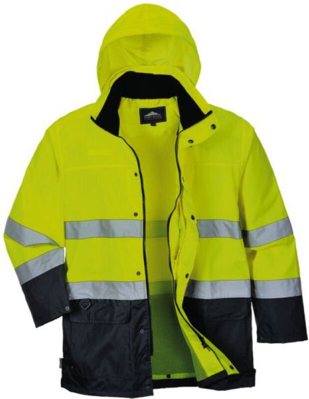 Regenjacke Hv Bicolore Farbe: Gelb/marine Größe M - Portwest