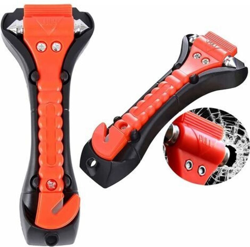 2er-Pack Sicherheitshämmer, rutschfeste Fensterbrecherhämmer, Sicherheitsgurtschneiderhämmer, für Autos, Notfall-Überleb...