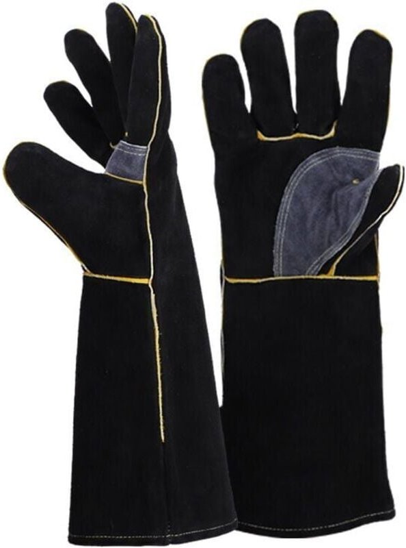 Extrem feuer- und hitzebeständige Handschuhe, Leder mit Kevlar-Nähten, perfekt für Kamin, Herd, Ofen, Grill, Schweißen, ...