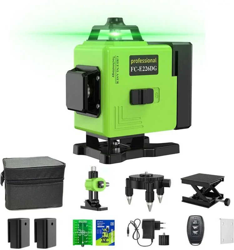 4D 360° Grünlaser mit 16 Linien & Digitaldisplay