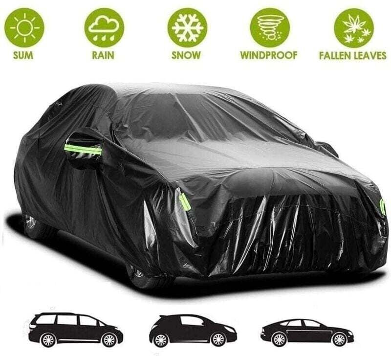 Bâche pour Voiture Exterieur Imperméable - Housse de Protection Étanche Couverture Voiture (4.9×1.8×1.5m) Noir
