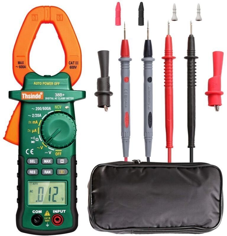 Präzisions-Zangenmultimeter mit Aufbewahrungstasche, NCV-LED-Leuchte für Wechsel-/Gleichstrom, Heimgebrauch