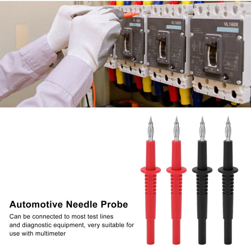 Bananenstecker-Multimeter-Prüfspitzenset, 6-teilig, mit Laternenspitzen-Prüfspitze für Kfz-Kabelbaumstecker und Sensoren