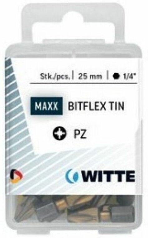 Satz von Spitzen WITTE PZ 2 BITFLEX TIN Pozidriv PZ2 5 Stück