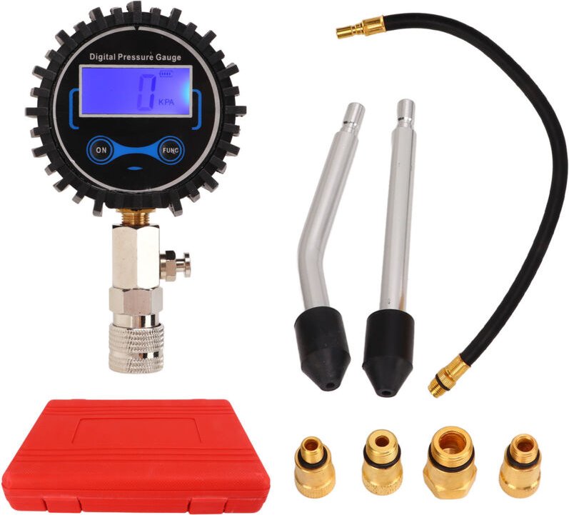 Kompressionsprüfset, hochpräzises Kompressionsmessgerät mit LCD-Bildschirm, 4 tragbare Einheiten für Motoren.
