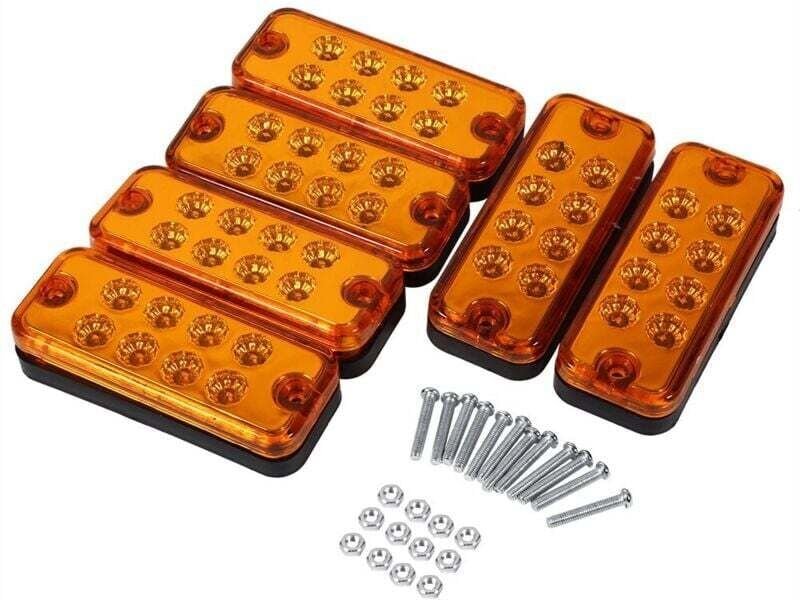 Eosnow 6 Stück 8 LED Umrissleuchte Seitenmarkierungsleuchte Blinker Lampe LKW Anhänger LKW Gelb