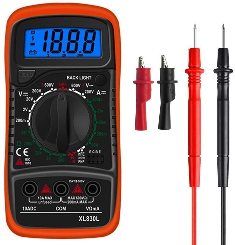 Automatisches Digitalmultimeter, AC/DC-Ampere-Ohm-Spannungsmesser, Multifunktionsmessgerät mit Widerstands-, Durchgangs-...