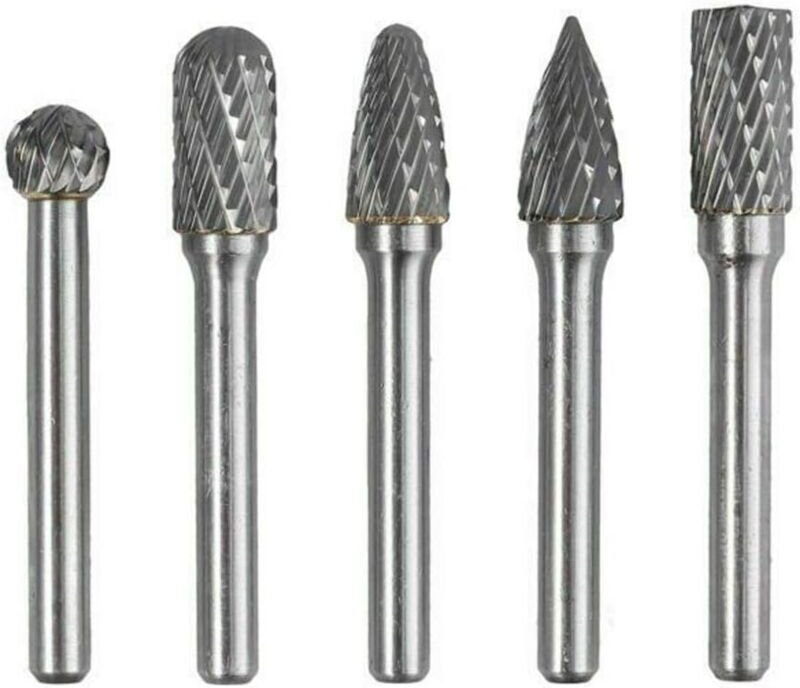 ZVD-5 PCS 6 mm Queue 10 mm Tête Tungstène Carbure Double Coupe Rotary Burr Set Pour Travail du Bois Gravure Die Grinder ...