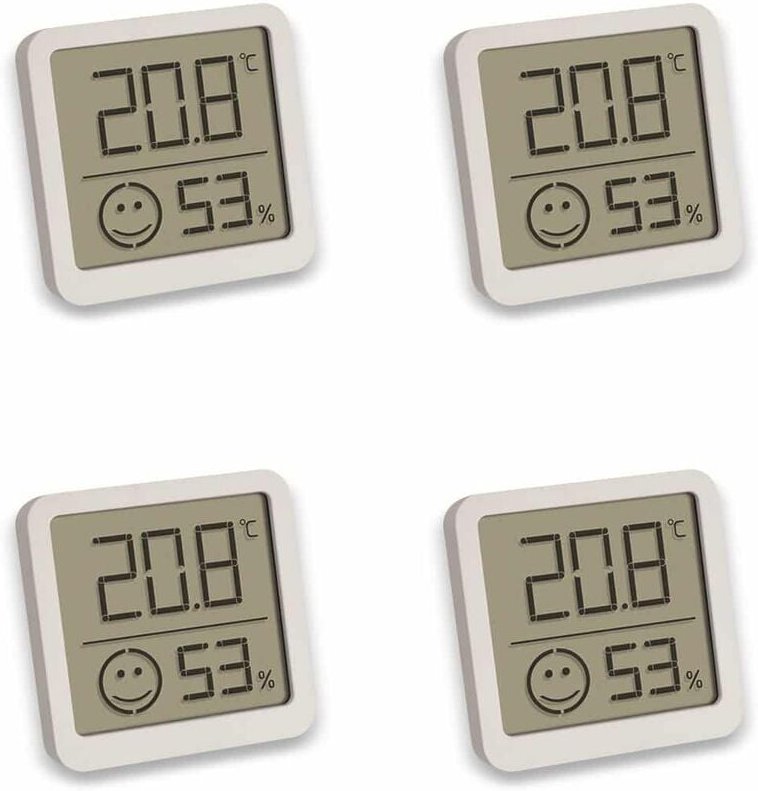 Tfa Dostmann - tfa Digitales Thermo-Hygrometer 30.5053.02.04, 4 Stück, weiß