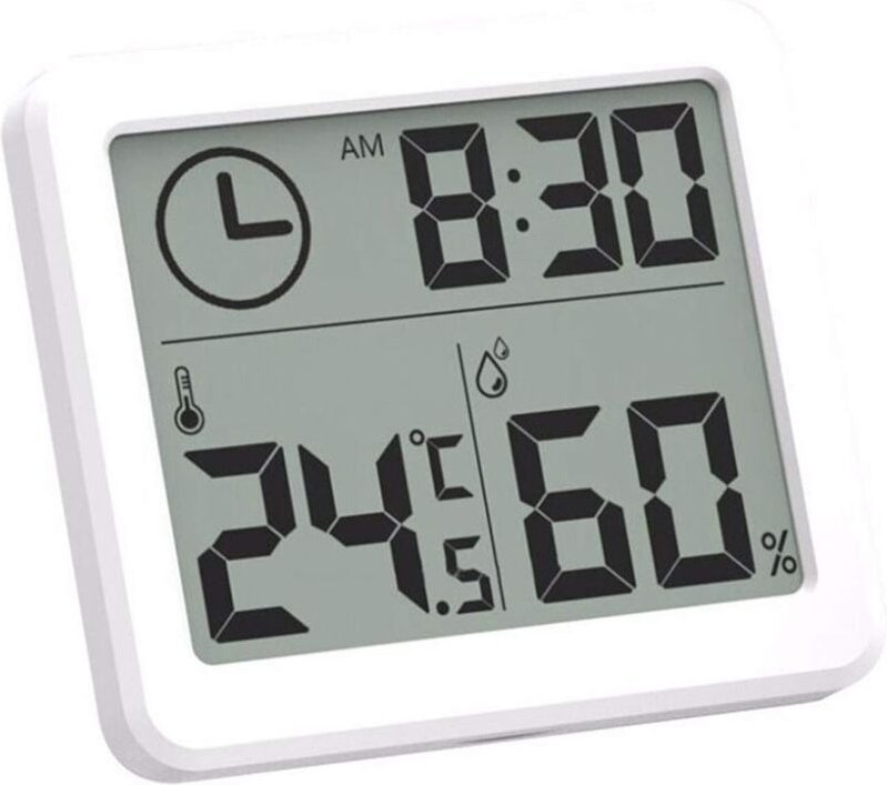 Fitags - Digitales Hygrometer-Thermometer für den Innenbereich, Wetterstation, Wecker, lcd, c/f, umschaltbares Temperatu...