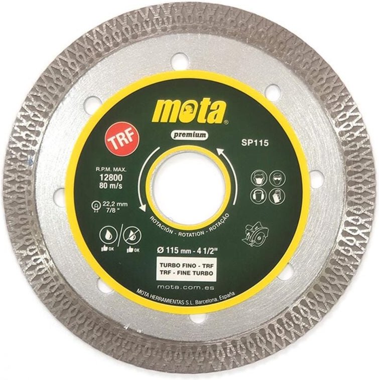 Dünne Turbo-Diamantklinge, trf, Ø115 mm, 4-1/2 Zoll Mota Tools 39297