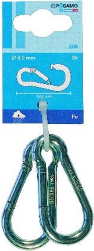 Pösamo Feuerwehr-Karabinerh.(SB) galZn 50x 5mm a 2 Stk.