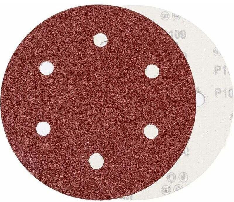 Jalleria - Schleifscheibe, Körnung 225 mm, P100, 6 Löcher, Klettscheiben, 10 runde Schleifpapierpads für Trockenbauschle...