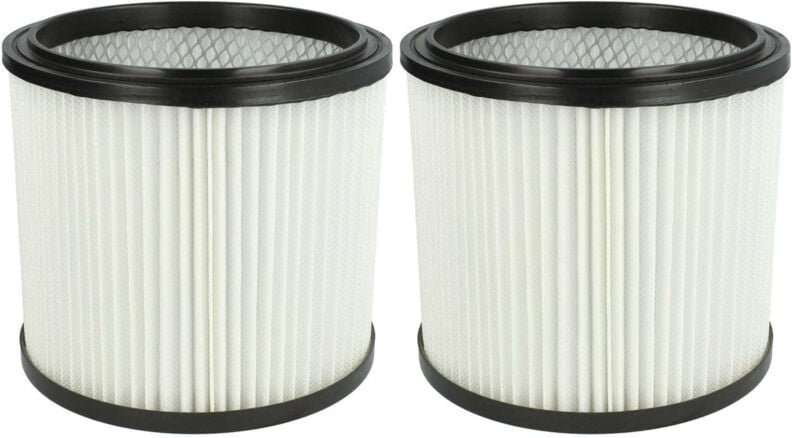 2x Faltenfilter kompatibel mit Parkside pnts 30/6, 30/7, 30/8, 30/9 Staubsauger - Patronenfilter, Weiß - Vhbw