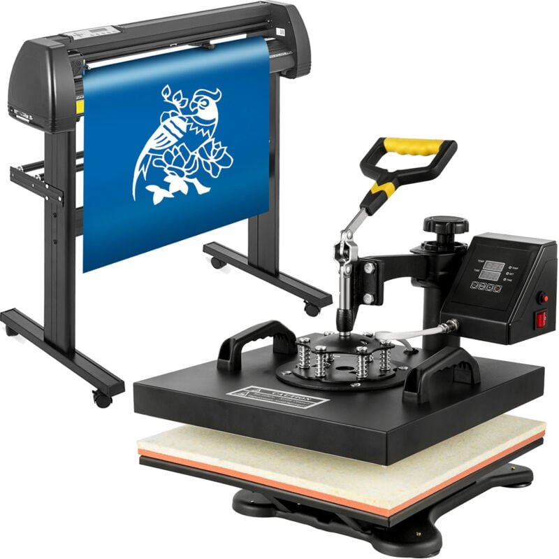 5-in-1-Hitzepresse 1800 w 38 x 38 cm Vinyl-Schneidemaschine 720 mm Rotations-Heißdruckmaschine T-Shirt-Becher- und Telle...