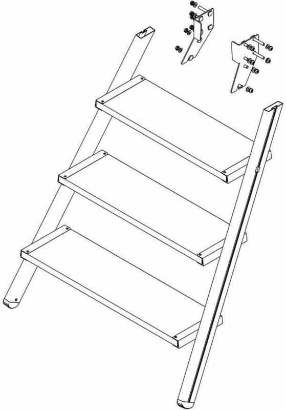 MUNK Aufstieg Podestleiter fahrbar Ersatzstufen inkl. Montagesatz Korundbeschichtung 4 Stufen