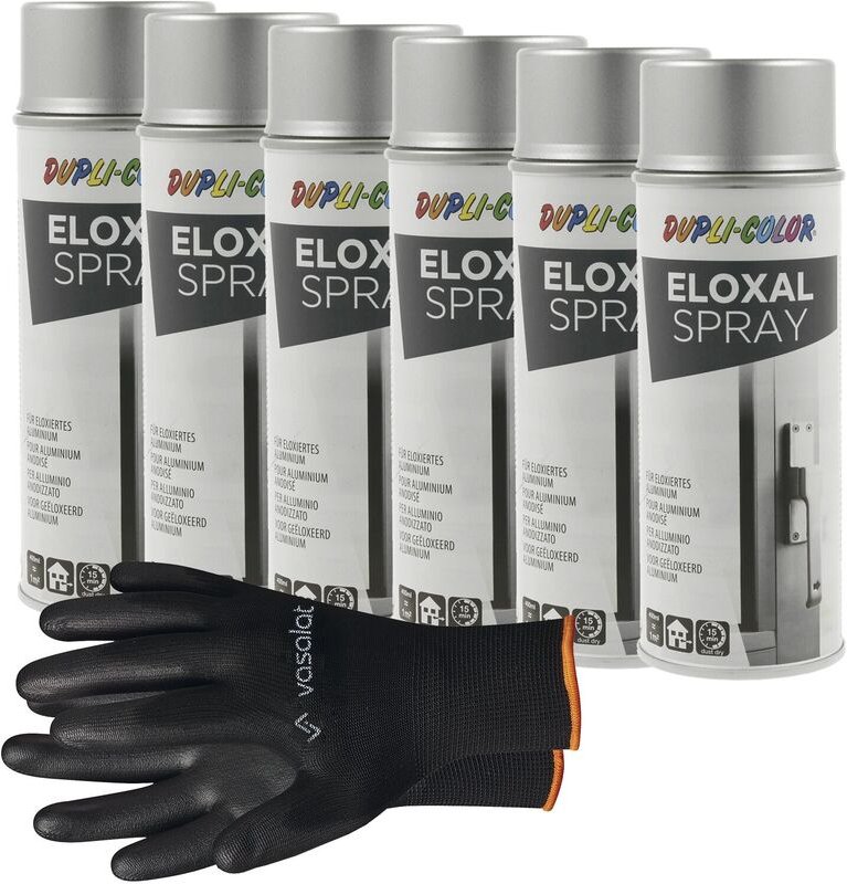 Dupli-Color Eloxal Spray silber Set - Lackspray für die Lackierung und Lackausbesserung - Sprühlack 400ml, 6 Stück - Vas...