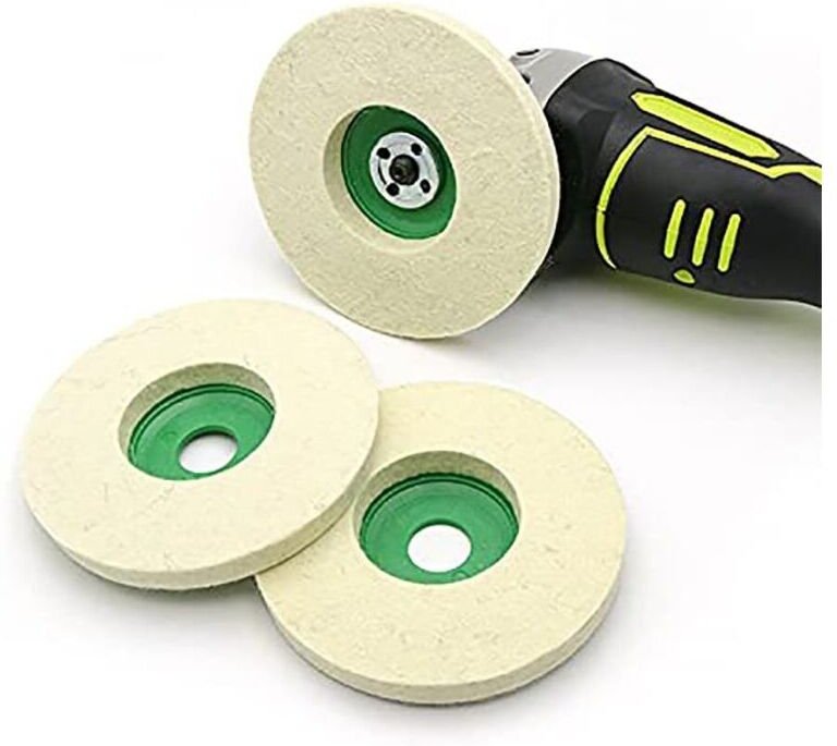 Polierscheibe aus Wollfilz für Winkelschleifer, Rotationswerkzeuge, Schleifwerkzeuge (3-teilig, 125 mm)