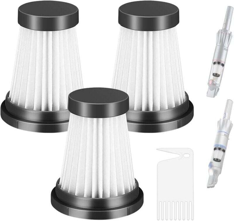 Ulisem 3er-Pack HEPA-Filter für kabellosen Staubsauger MOOSOO K12, K12 Pro, K13, für Staubsauger Genius Invictus One 1.0...