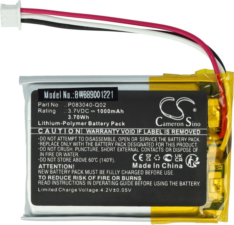 Vhbw - Akku kompatibel mit akg Y50BT Wireless Headset Kopfhörer (1000 mAh, 3,7 v, Li-Polymer)