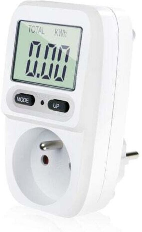 Aiperq - Wattmeter - Stromverbrauchskostenkontrolle, Energiezählersteckdose, Überlastschutz, Max 3680W - Weiß