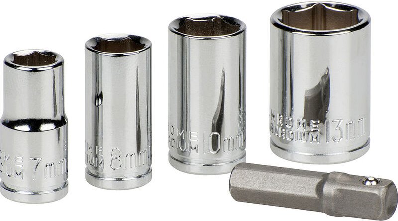 KWB - 105000 Steckschlüsseleinsatz 7 mm, 8 mm, 10 mm, 13 mm Antrieb 1/4' (6.3 mm) 5 St.