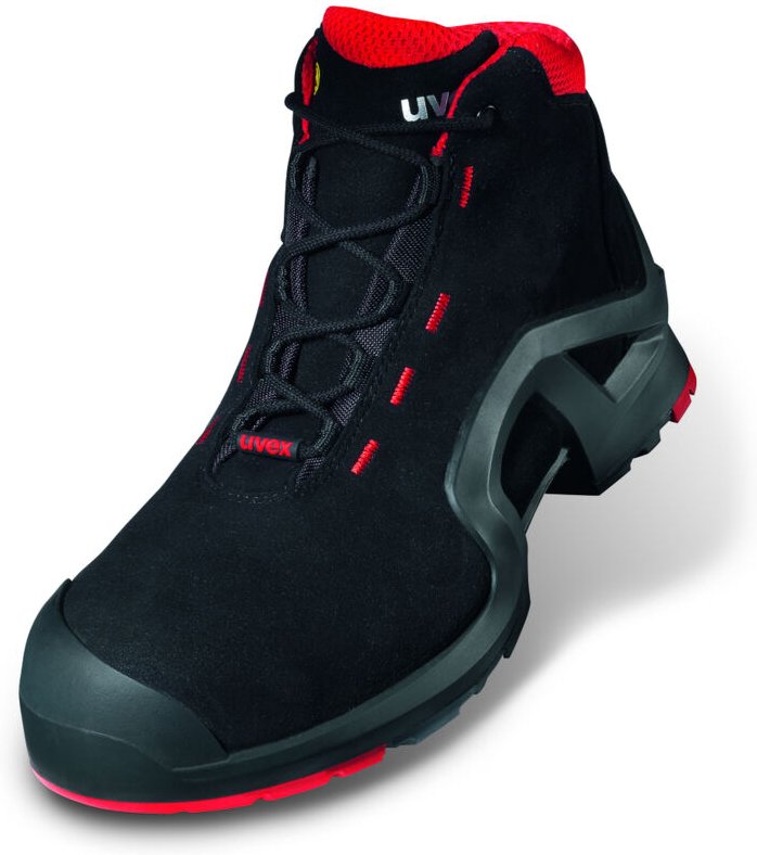 Uvex - 1 x-tended Sicherheits-Stiefel Gr.39 W11 S3L esd sr schwarz/rot 8517.2