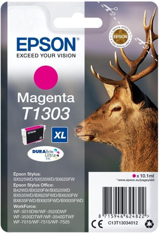 Epson Stag Singlepack Magenta T1303 DURABrite Ultra Ink