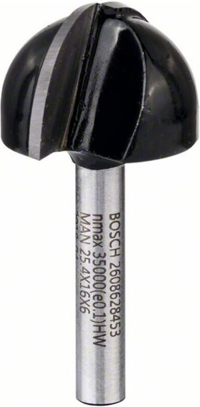 Hohlkehlfräser 6 mm, R1 12,7 mm, d 25,4 mm, l 15,6 mm, g 49 mm - Bosch