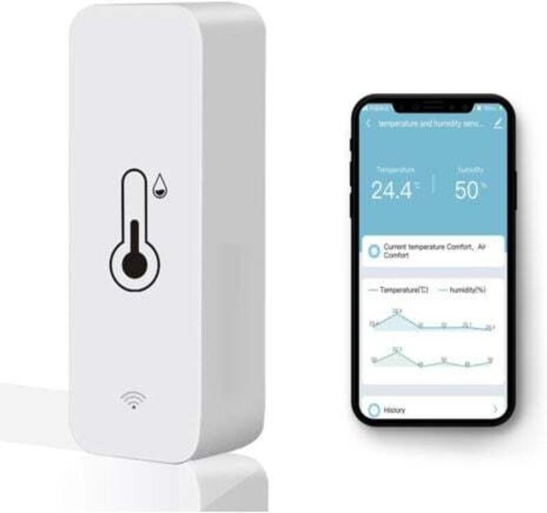 WiFi-Hygrometer-Thermometer-Sensor, kabelloser Temperatur- und Feuchtigkeitssensor für das Haus, Echtzeit-Fernüberwachun...
