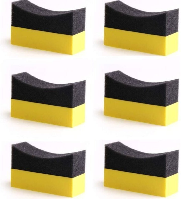 6-teiliges Reinigungsschwamm-Set, glänzende, farbige Reifenpflege-Applikatorpads, Polierschwamm, Wachs