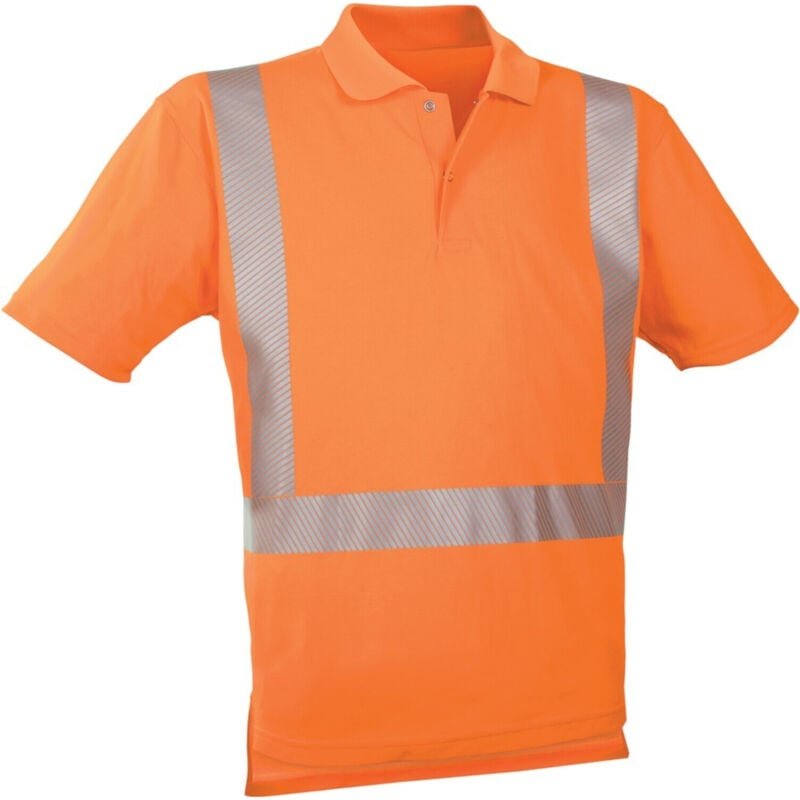Warn-Polo-Shirt leuchtorange, Gr. m