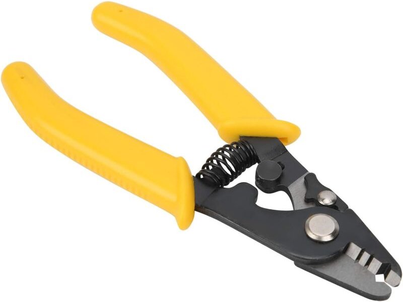 15 cm Dreiloch-Glasfaser-Abisolierzange mit PVC-Griff, CFS-3 Hochleistungs-Elektriker-Abisolierwerkzeug für massive und ...