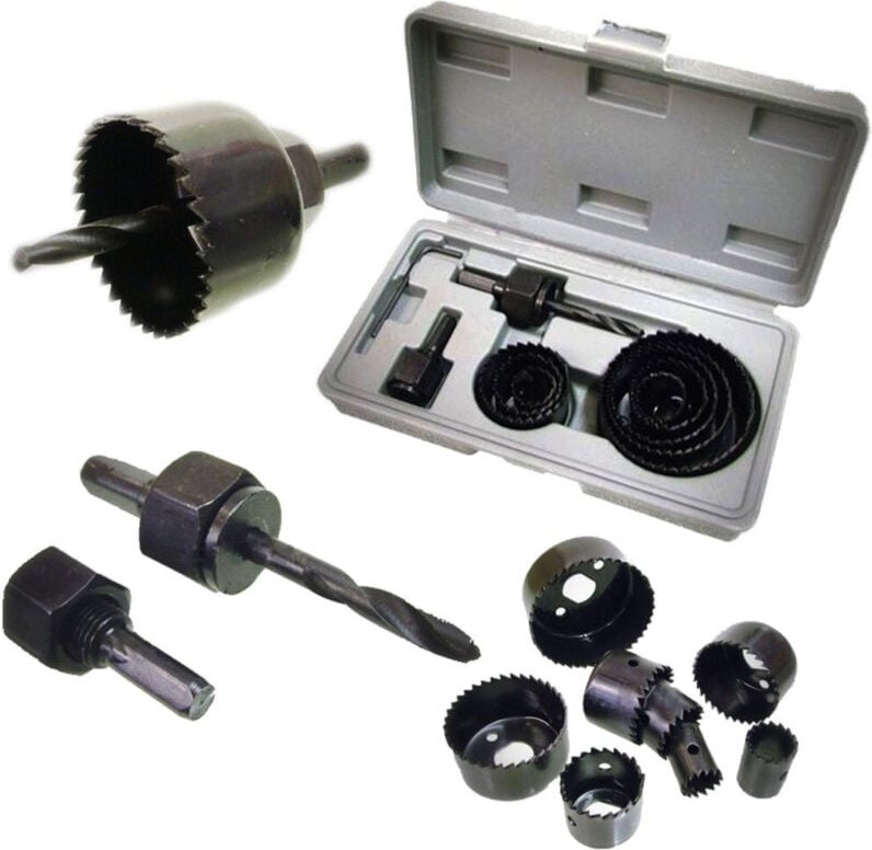 Trade Shop Traesio - Trade Shop - set fresh legno tazzo kit seghe für legno plastic 11 pz attacco for trapano -