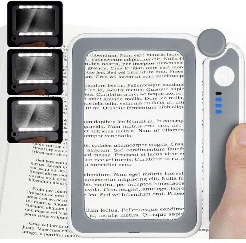 Loupe grossissante x5, loupe avec 10 LED, loupe lumineuse, grande loupe de poche, loupe pliable, idéale pour les livres ...