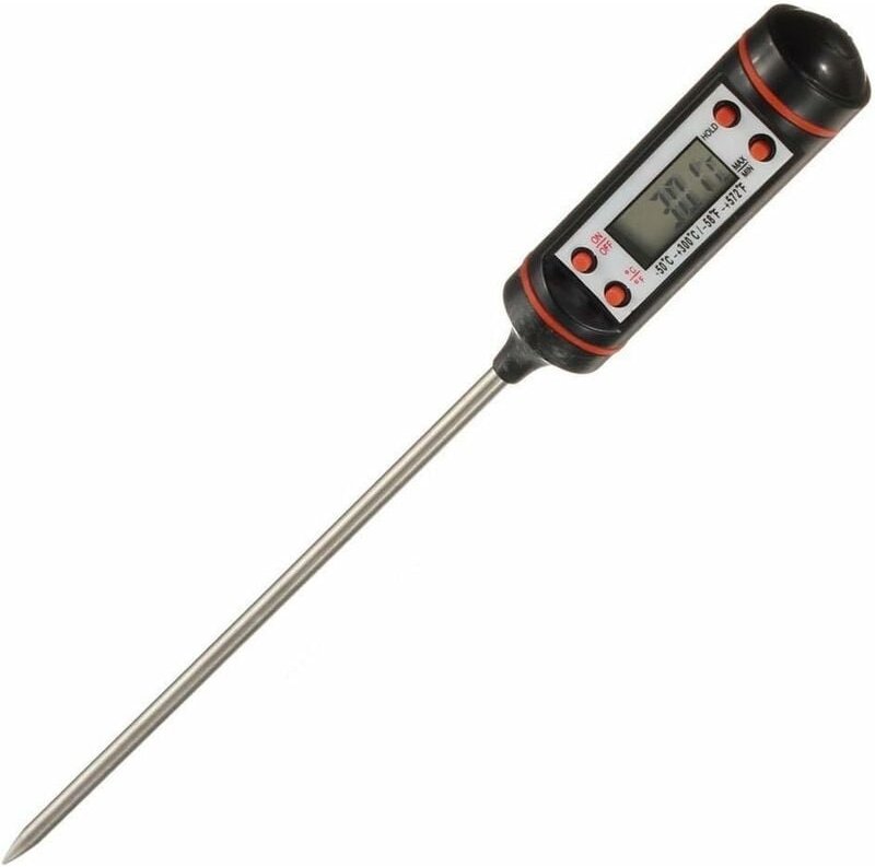 Küchenthermometer, digitales Fleischthermometer, Edelstahl, lange Sonde, genaues lcd - Ulisem