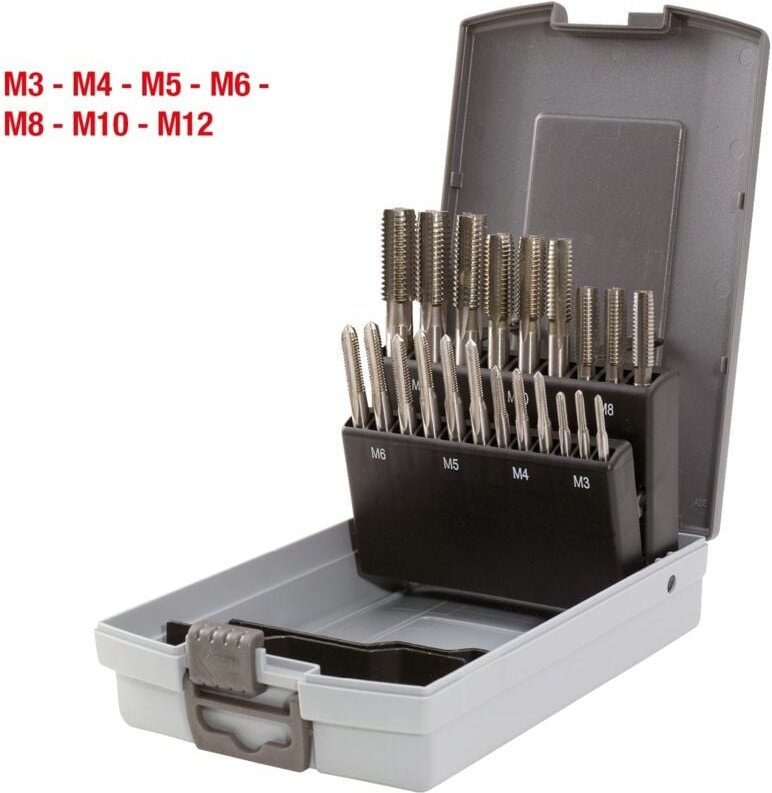 Ks Tools hss Handgewindebohrer-Satz m, Kunststoffkassette 21-tlg.M3-M12