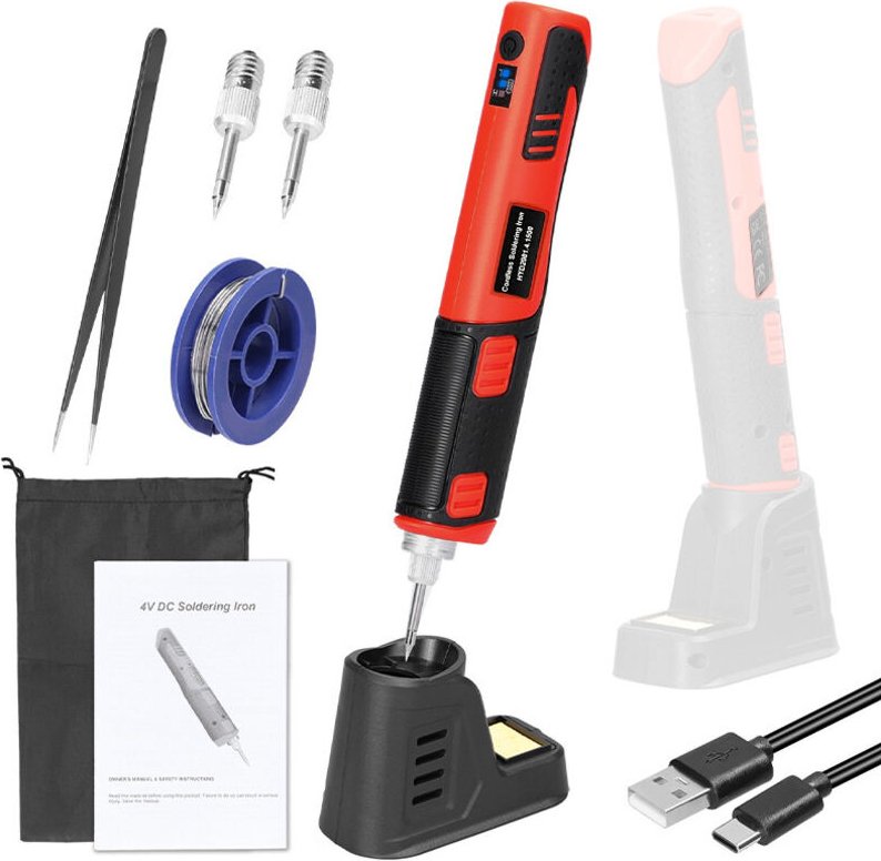lyshtar 8 W 2000 mAh kabelloses Zinn-Lötkolben-Set, tragbar, schnelles Aufheizen auf max. 450 °C, hohe Kapazität, über U...