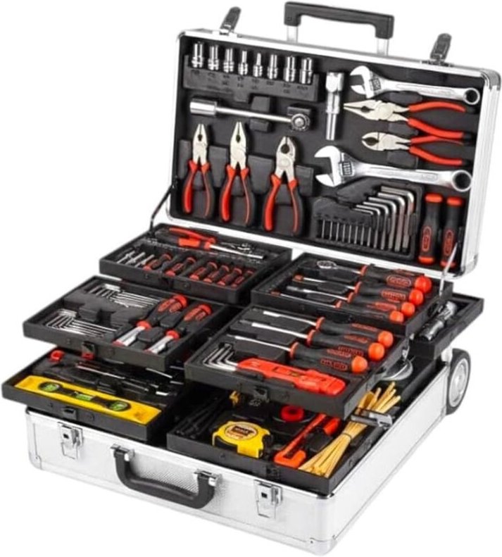 Trade Shop - 799pz Professionelles Case Tool Kit Aluminiumwagen mit kompletten DIY-Rädern -