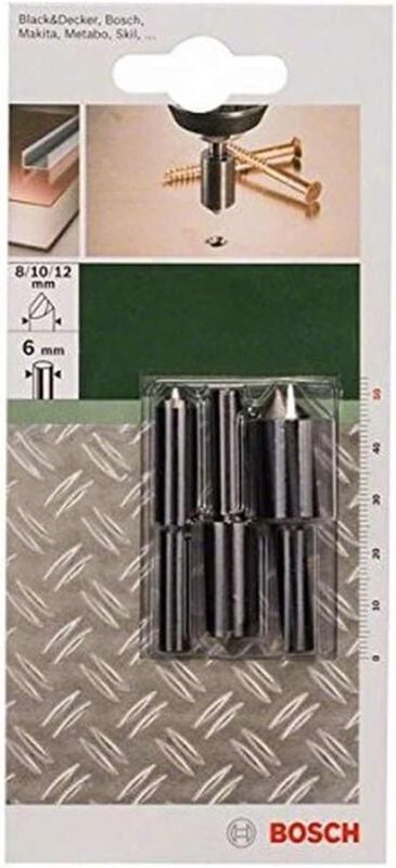 Accessories 2609255124 Kegelsenker-Set 3teilig 8 mm, 10 mm, 12 mm Werkzeugstahl Zylinderscha - Bosch