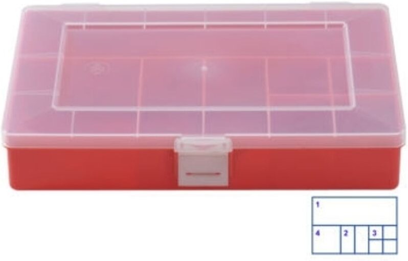 Sortimentskasten (l x b x h) 250 x 180 x 45 mm Anzahl Fächer: 8 feste Unterteilung Inh - Hünersdorff