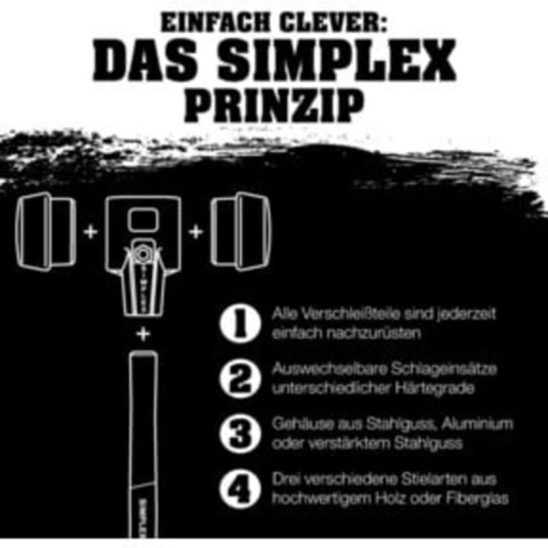 Erwin Halder Kg - SIMPLEX-Stiel, für SIMPLEX-Vorschlaghämmer mit Tempergussgehäuse D=100/125/140 mm 3244.100