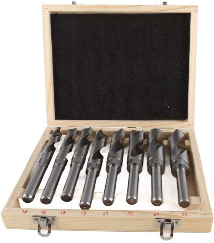 8-teiliges Industrie-Spiralbohrer-Set aus weißem Kohlenstoffstahl mit rundem Schaft, ideal für Schreiner, Elektriker usw...