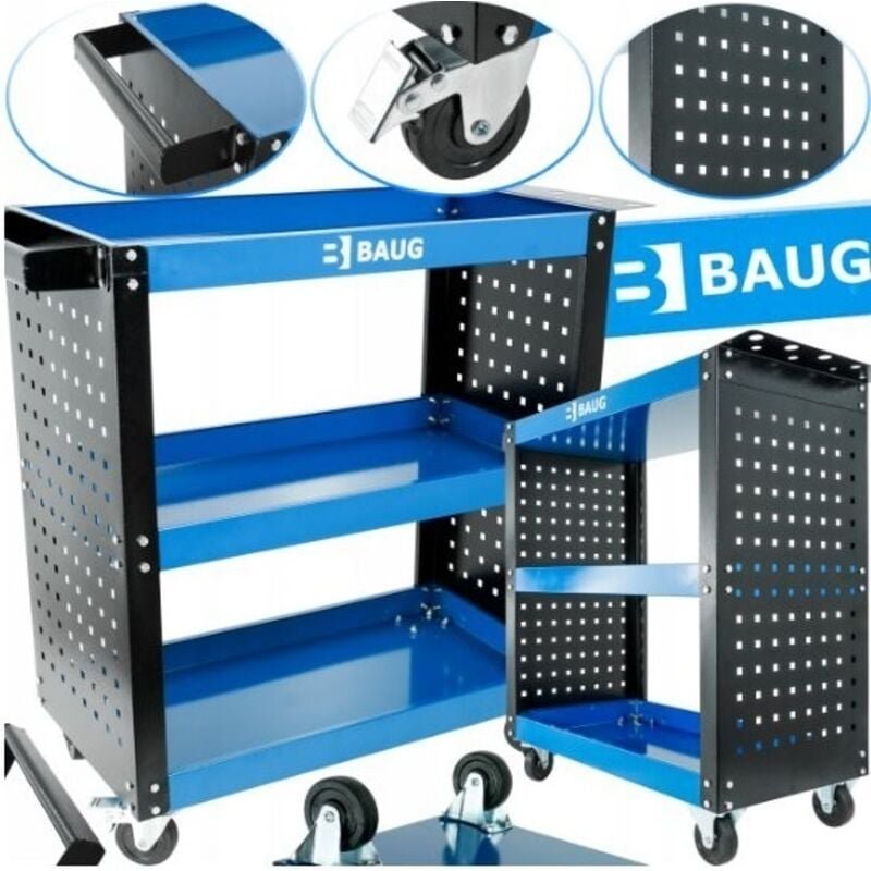 Werkstattwagen elastbarkeit bis zu 136kg Werkzeugwagen mit 3 Etagen Rollwagen Montagewagen Wagen Werkstatt