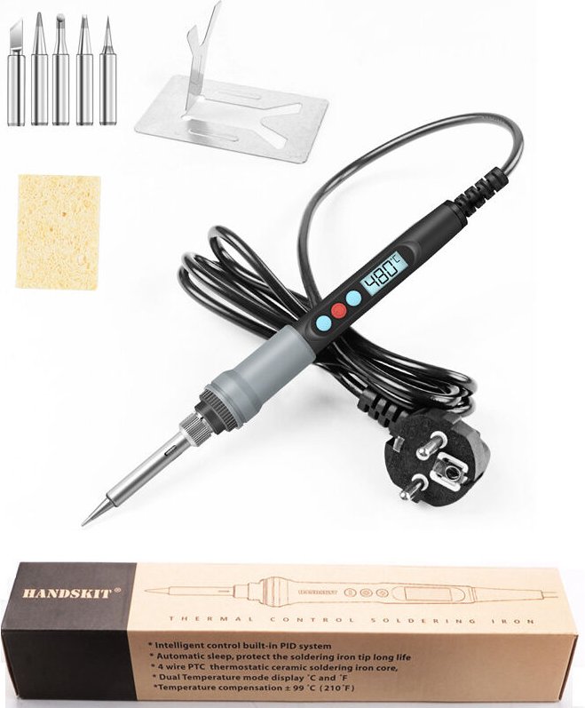 90-W-Präzisionslötset mit einstellbarer Lötspitze, Lötdraht, Lötkolbenständer, Lötkolben mit konstanter Temperatur, Löts...