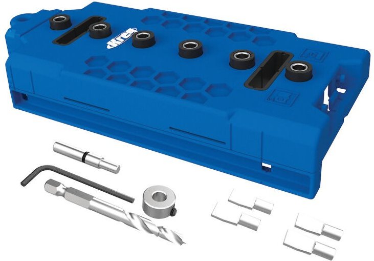 LR32 Lochreihen Bohrschablone 32 mm blau + 5 mm Bohrer ( KMA3232-INT ) - Kreg